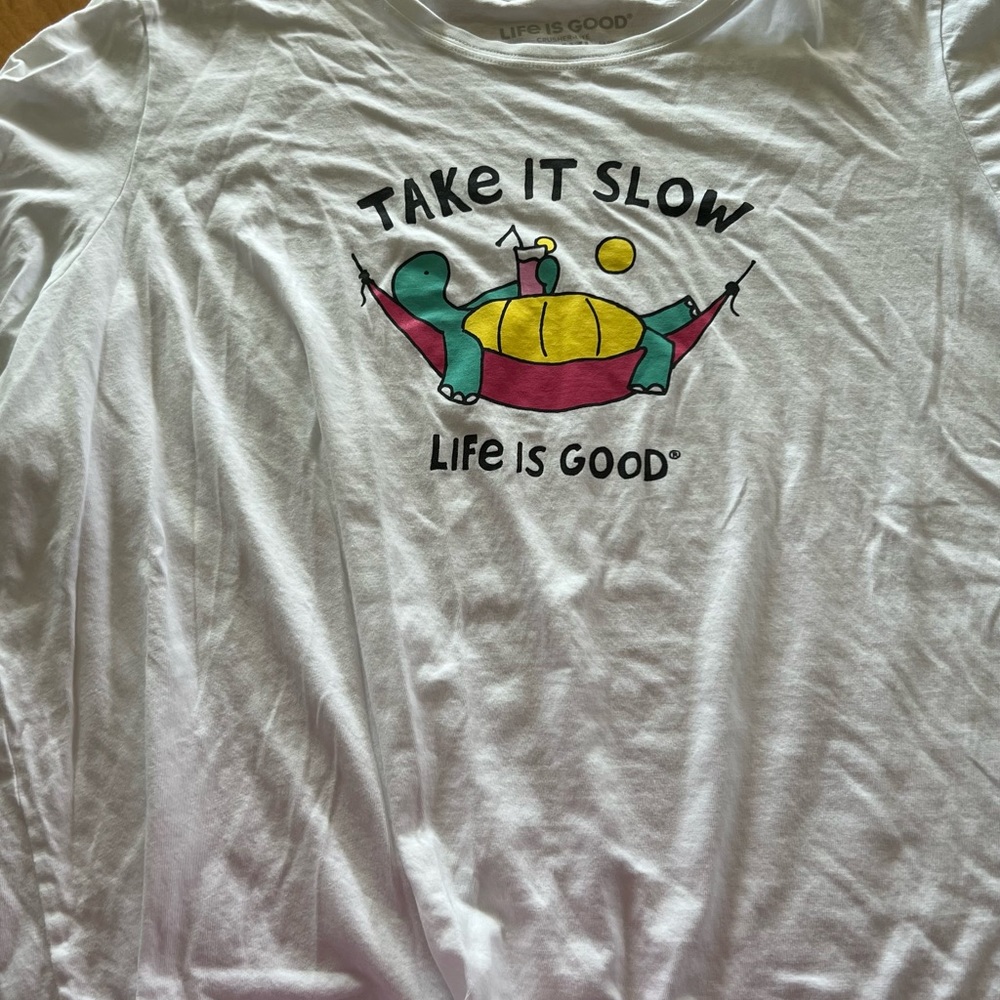 Xxxl White Life is Good turtle shirt